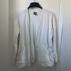 Women’s The North Face Off-White Cream Open Cardigan (size medium)